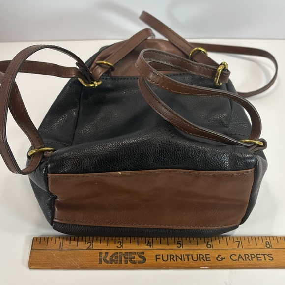 Fossil Cow Hide Leather Felicity Black Brown Mini Backpack EUC SHB2408 - Picture 7 of 10